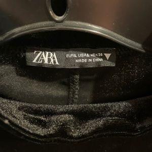 Never worn! Zara black long sleeve “velvet like” dress